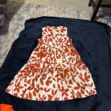 Flat Collar Leaf Print Tiered Dress for Women Above Knee Length – ,