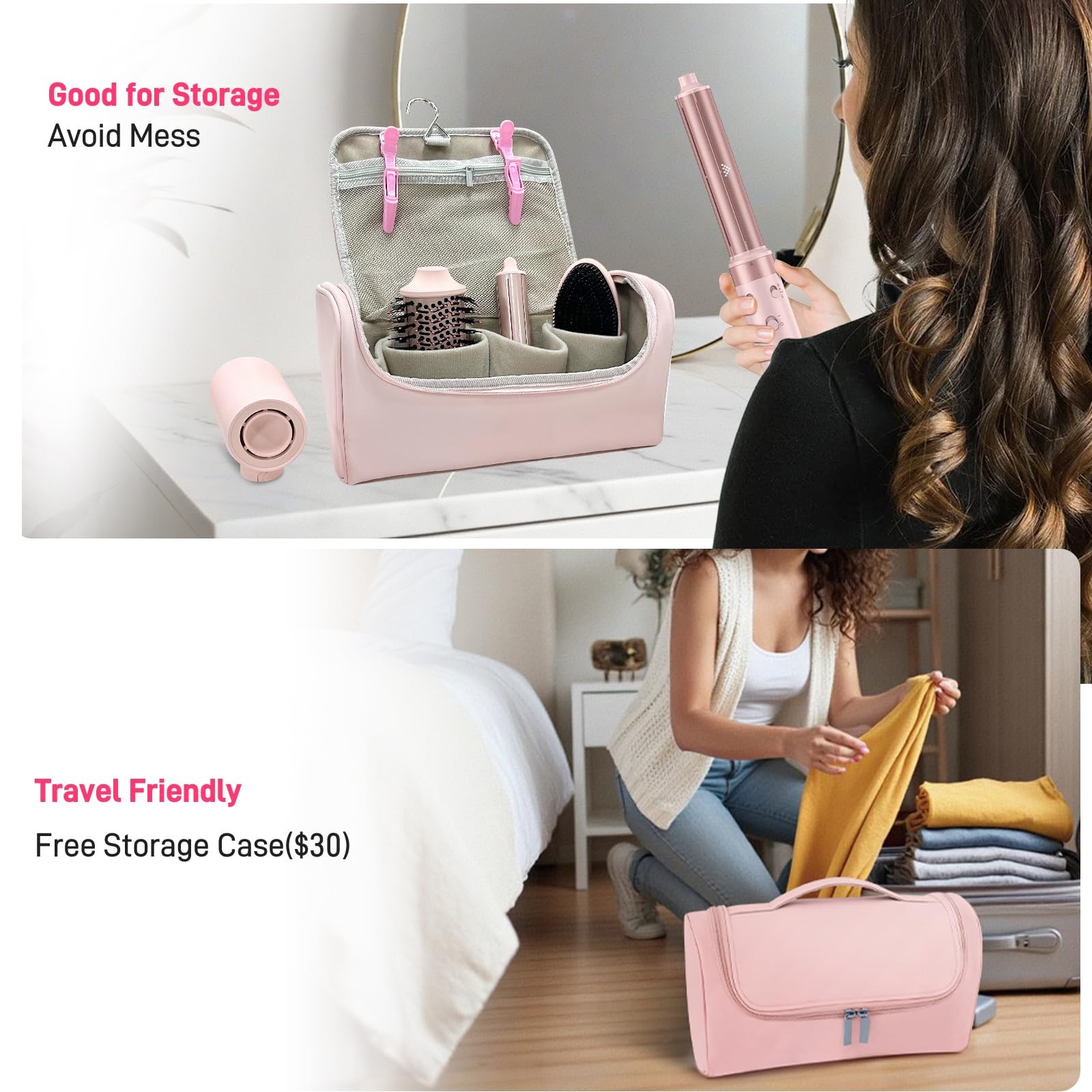 Dual Voltage Hot Air Styler Wrap - 5 in 1 Hair Dryer Brush with Fast Drying B...