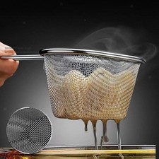 Cesta para freír espagueti colador cuchara colgar en el tamiz de olla con mango hogar