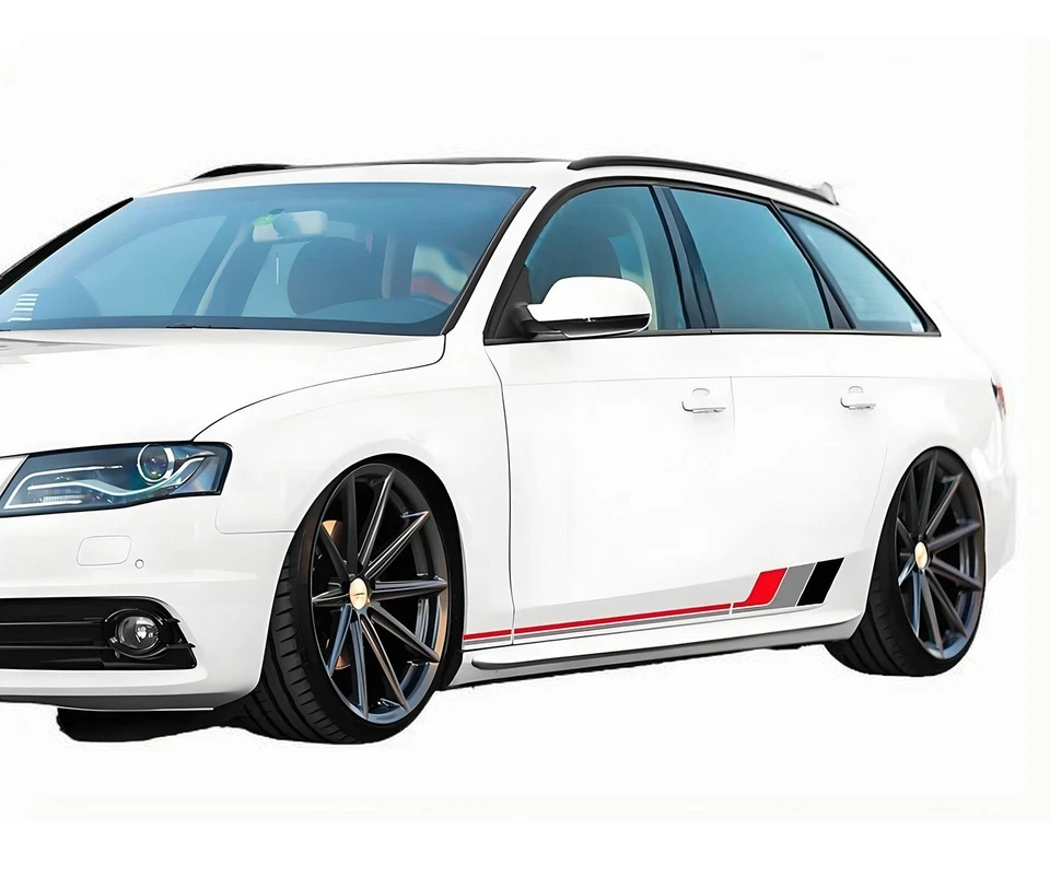 Graphics Side Skirt Stripe Sticker For Audi A4 B8 8k B9 B7 8w 8e Car Decal 2 PCS - Image 2 of 4