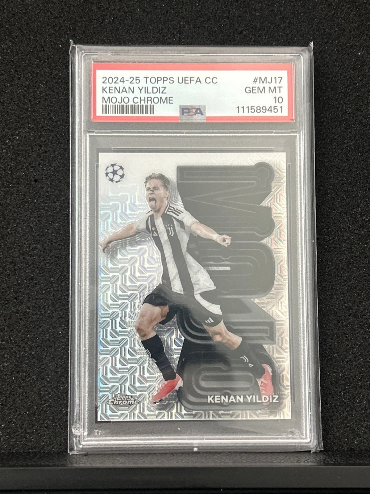 Deal for 2024-25 Topps UEFA Club Competitions Mojo Chrome Kenan Yildiz PSA 10 Case Hit