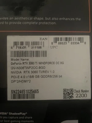 RTX 3060 Ti listing on ebay
