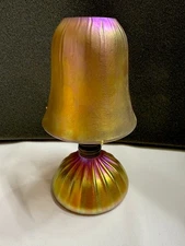 Signed Carl Radke / Phoenix Studios Custom Art Glass Miniature Oil Lamp