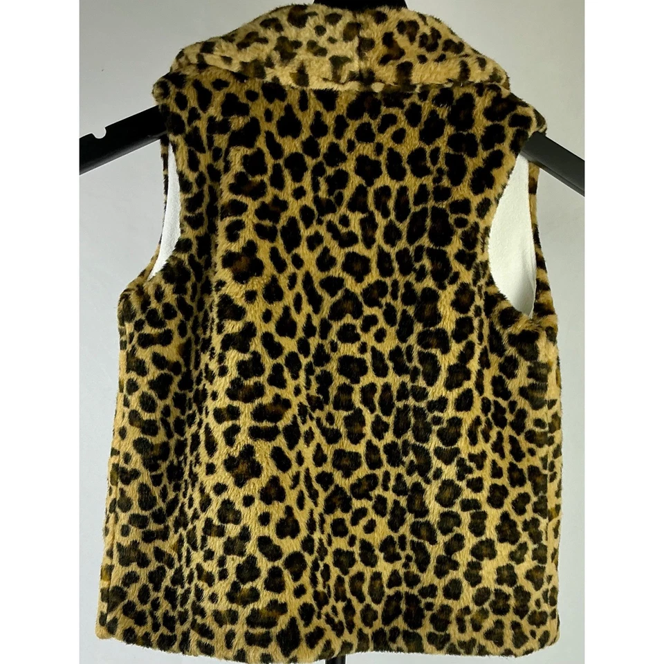 Chaleco Carter's Niño Niña Piel Sintética Estampado Leopardo Talla 7 Sin Mangas Acogedor Foto 3 de 4