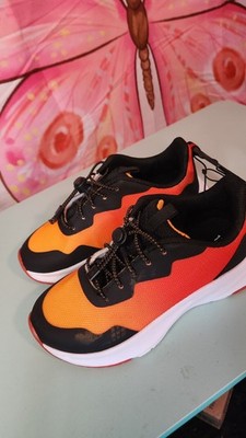 Athletic Works Men's Orange/Black Colorblock Low Top Drawstring Sneakers