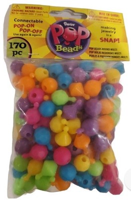 Pop Beads : Snap Jewelry Bracelet Necklace. Assorted Colors,170 pcs.