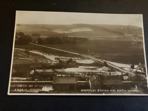 Amberley Railway Station & South Downs RP Postcard 1932