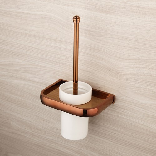 Multi-Functional Rose Gold Alloy Bathroom Accessory Towel Rack Toilet Towel Rod - Picture 66 of 119
