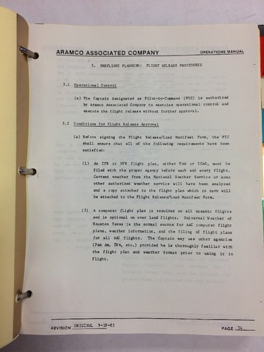 ARAMCO Associated Co. (Arab-American) Original Fight Operations Manual - Picture 7 of 12