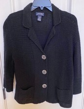 Jones New York SIGNATURE women's black sweater - all cotton, new w/o tags - sz L