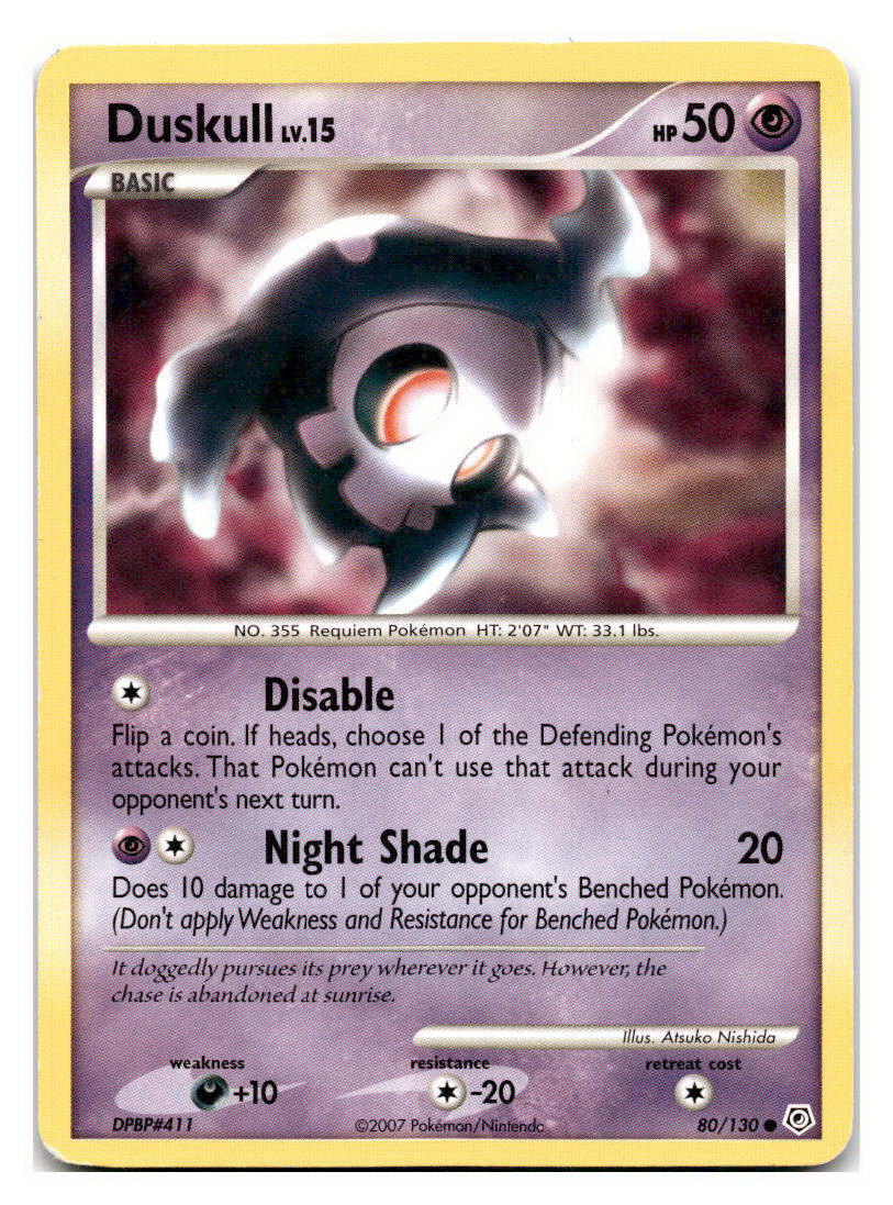 Duskull #80/130 Diamond and Pearl Pokemon tcg