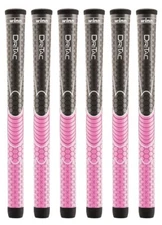 Set of 6 Winn Dri-Tac Golf Grips for Women - Pink/Dark Grey 3DT-GPK