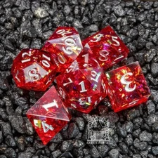 Sage's Exaltations -Phoenix's Rest Sharp Edge Resin Polyhedral Dice Set