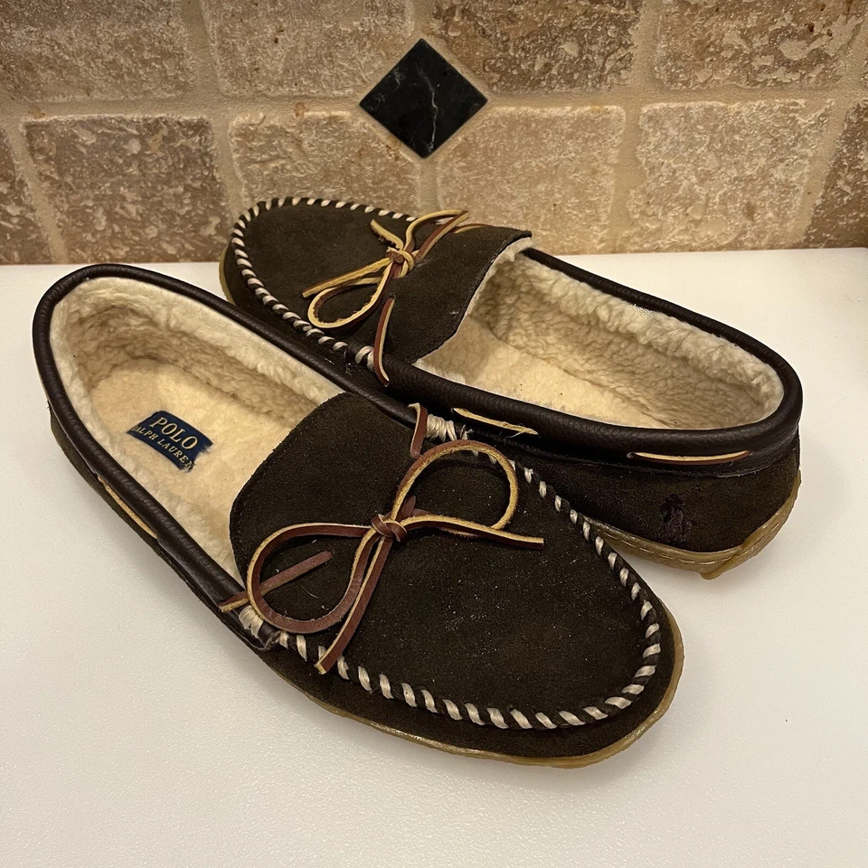 Polo Ralph Lauren Hombres 12 Mason II Mocasín Zapatillas Marrón Gamuza Suela de Goma Sin usar, en caja Foto 2 de 4