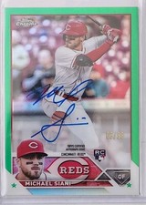 Michael Siani RC 2023 Topps Chrome Rookie Autograph Green Refactor 6/99 #RC-MSI