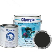 Olympic Zeron Black Pool Paint 1 Gallon 2-Part Epoxy, One-Coat for All Pools