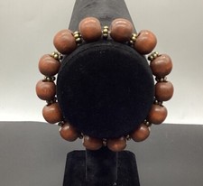 Wood Bead Elastic Bracelet Pre-owned.