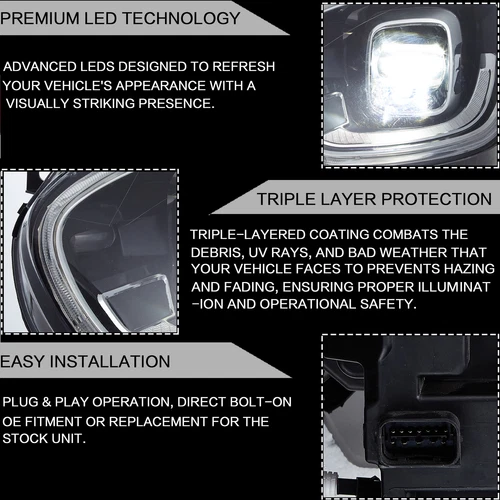 VLAND Headlights Fit Mini Cooper Countryman F60 2017-2020 LED DRL W/Animation *2 - Picture 6 of 13