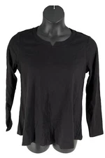 Isaac Mizrahi Live! Cotton Scoop-Neck Top Jet Black