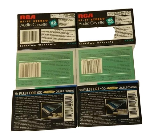 Lot Of 6 Audio Cassettes New Sealed 60 90 100 Mnts Fuji Maxell Rca - Picture 2 of 2