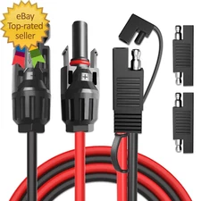 Solar Panel Connectors to SAE Adapter Cable 10AWG Solar to SAE PV Extension Wire