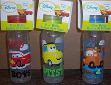DISNEY CARS 9oz BOTTLE, LIGHTNING MCQUEEN, MATER, BABY SHOWER