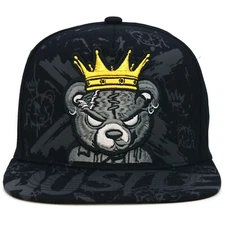 Hustle Bear New Leader TL Snapback Teddy Bear King Adult Adjustable Cap Hat