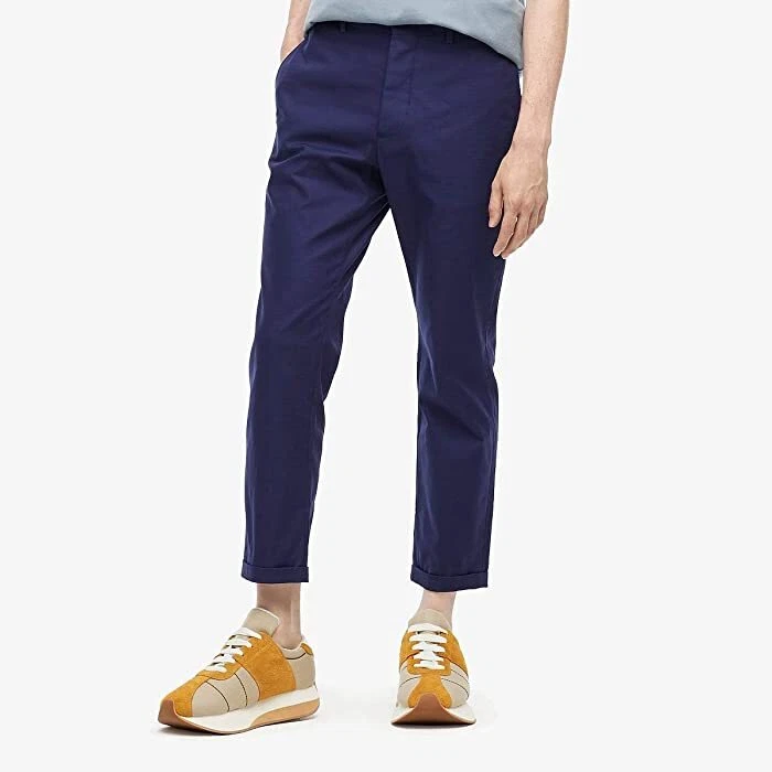 Pantalones informales compactos de sarga de algodón (azul) MARNI 290696 para hombre, talla 10/27"" Foto 2 de 2