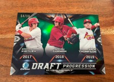 2019 BOWMAN CHROME DRAFT PROGRESSION Green Refractor /99 Nolan Gorman Thompson +
