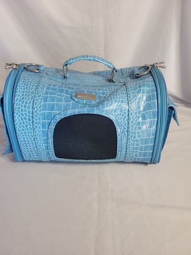 Chrome Bones Pet Carrier 9" x 16" x 24" Aqua Color