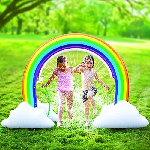 Inflatable Rainbow Arch Sprinkler Giant Fun Outdoor Water Toy