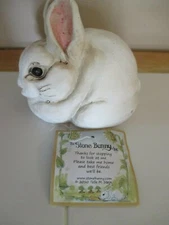 NWT White Stone Bunny Telle M Stein Small Garden EASTER Bunny Rabbit-HTF!!