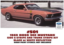 501 - 1969 BOSS 302 MUSTANG - STRIPE C-STRIPE KIT - REFLECTIVE