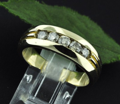 ct 14k Solid Yellow Gold Mens Natural Champagne Diamond