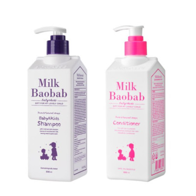 Milk baobab Baby & Kids Shampoo + Conditioner 500ml Bubble Gum Scent Korea Made