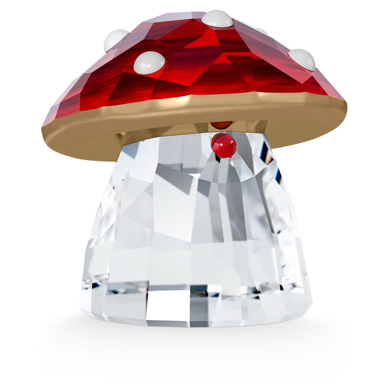 NIB Sparkling Swarovski Crystal Holiday Cheers Red Mushroom
