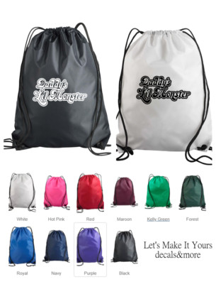 DADDY'S LIL MONSTER CUSTOM DRAWSTRING BACKPACK CINCH SAC NYLON GIFT BAG SCHOOL