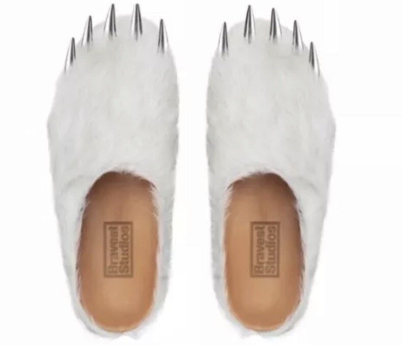 NEW Bravest Studios White Polar Bear Claw Mules Slipper Clog Shoe