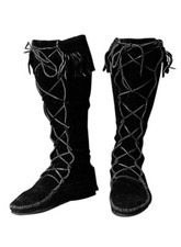 Mittelalter Stiefel mit Fransensaum - Mittelalter Stiefel im Stil von Mokassins
