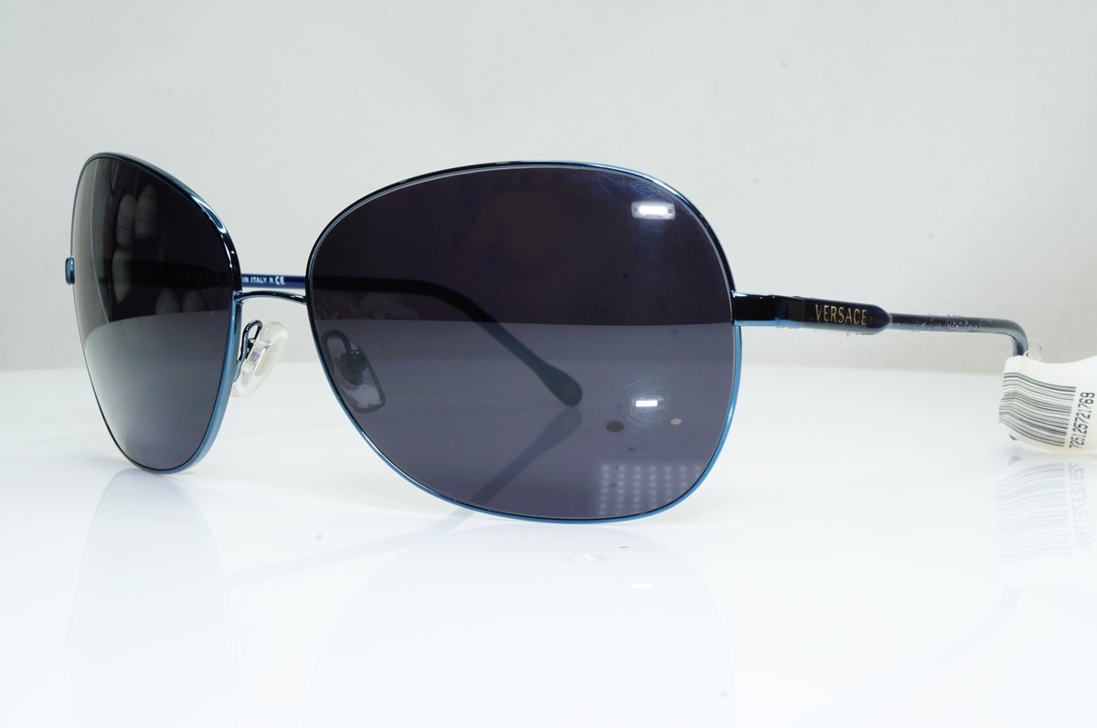 Versace Womens Vintage Blue Black Metal Sunglasses Square  display picture 1