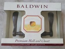 Baldwin Hall/Closet Distressed Oil Rubbed Bronze Passage Door Handle Wave Lever