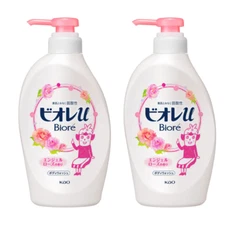 Kao Biore U Body Wash Liquid Soap Angel Rose Pump Bottle 480ml X 2pc *USA seller