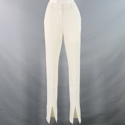 Ramy Brook Größe 2 Elfenbein Viskose-Mischung Tapered Reißverschluss-Hose