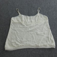 Eileen Fisher Tank Top Womens XL White 100 Silk Camisole Spaghetti Strap