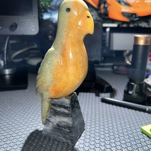 Vintage Parrot Onyx Carving