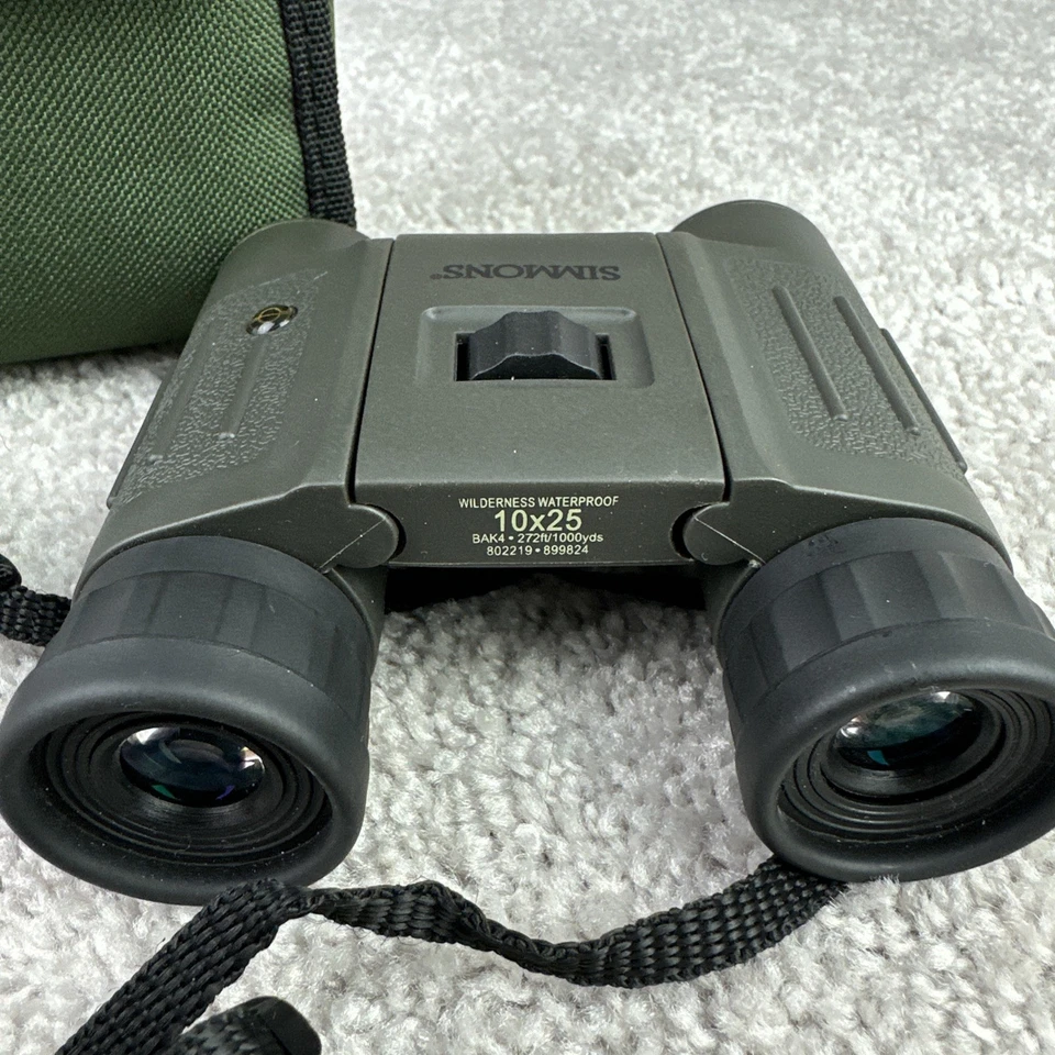 Simmons Wilderness 10x25 Waterproof Gray Binoculars 1000yds 802219 With Case - Image 2 of 4
