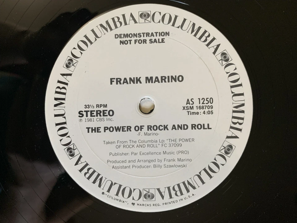Frank Marino Power Rock Roll LP Vinyl 1981 CBS Promo Go Strange AS 1250 WLP Hype Foto 4 de 4
