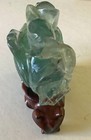 Vintage carved fluorite Mandarin duck on stand — photo 4
