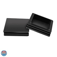 4 Inch Black Plastic Plugs, 4Pcs Tubing End Caps - Square Plugs for Square Tu...