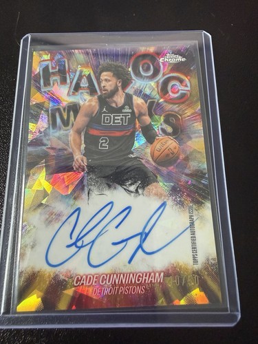 Cade Cunningham 2025-26 Topps Chrome Update Series Auto 10/50 Havoc Marks